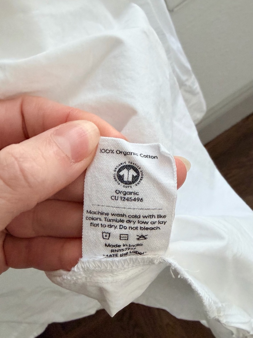 Mate The Label Organic Poplin Long Sleeve Button Down White - Picture 6 of 6